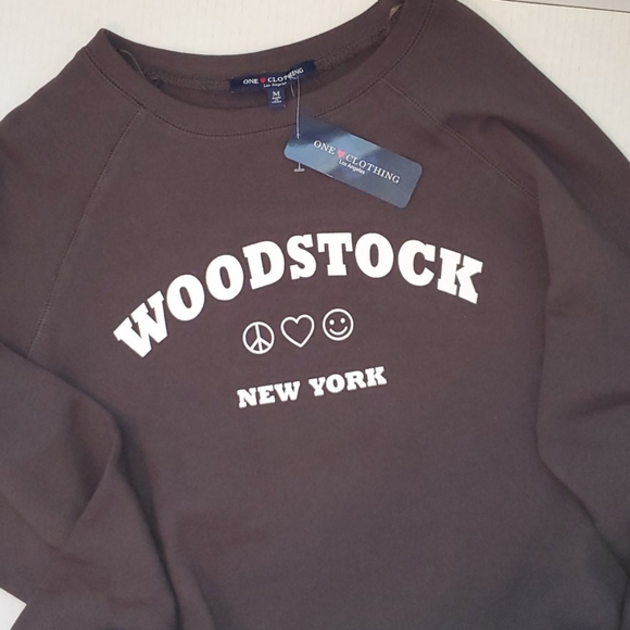 One Love Clothing NWT Cropped Woodstock Sweatshirt - Picture 3 of 5